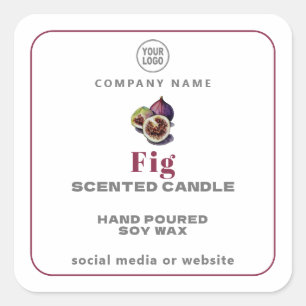 Cuadrada Fig Handmade Candle Square Pegatina