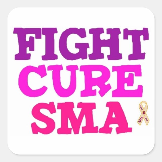 Cuadrada FIGHT CURE SMA con Pegatina de cinta SMA (Anverso)