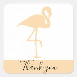 Cuadrada Flamingo moderno, gracias Pegatina cuadrado