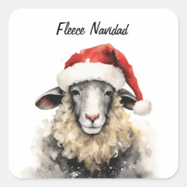 Cuadrada Fleece Navidad Navidades Pegatina ovino