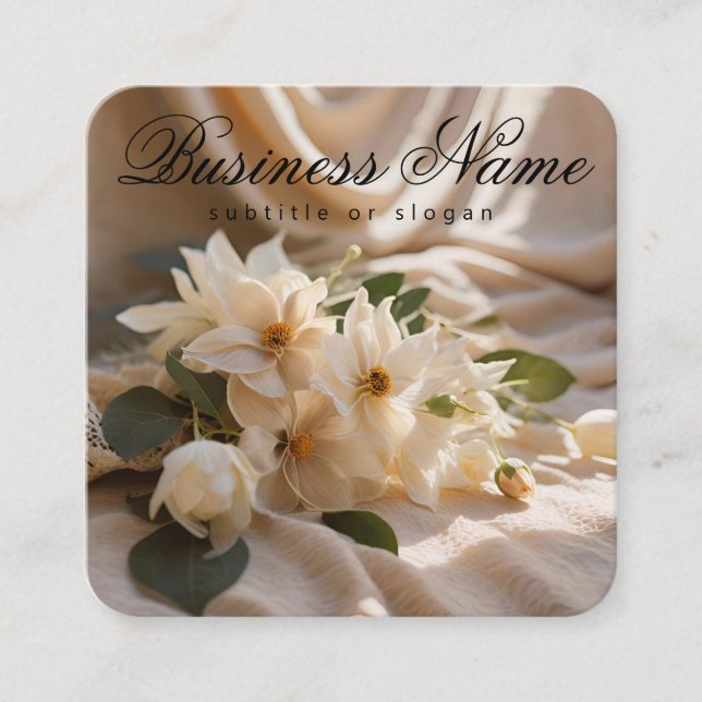 Cuadrada Floral estética | Sunny | Boho | Tarjeta de visita (Anverso)