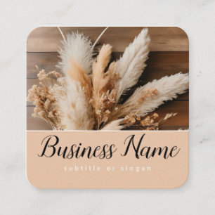 Cuadrada Floral seca   Boho   Estético   Tarjeta de visita