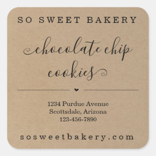 Cuadrada Fondo del Pegatina de comida para panadería person