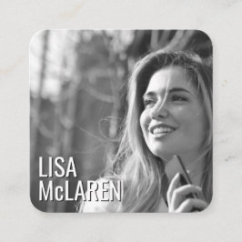 Cuadrada Foto Minimalista moderna tarjeta de visita con Soc