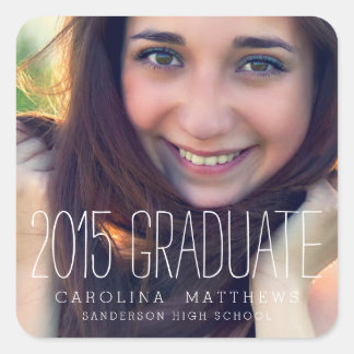 Cuadrada Foto moderna Pegatina de graduación 2015