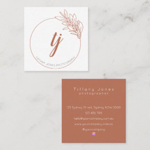 Cuadrada Fotografía de tarjeta de visita Círculo floral N