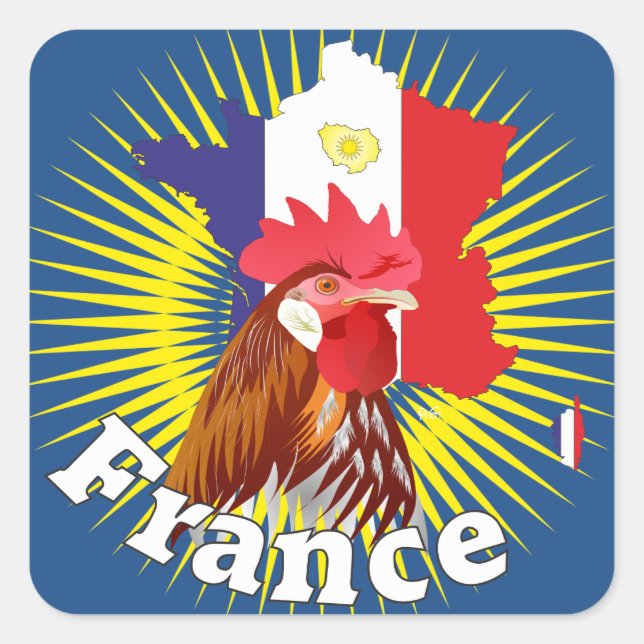 Cuadrada Francia France cía de fra pegatina (Anverso)
