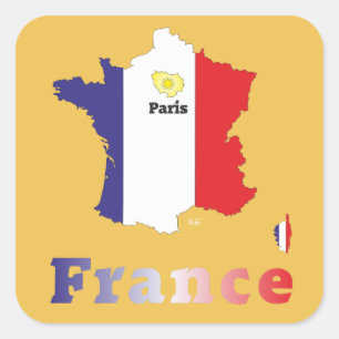 Cuadrada Francia France cía de fra pegatina
