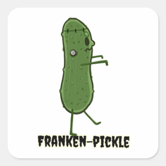 Cuadrada Franken-pickle Pegatina (Anverso)