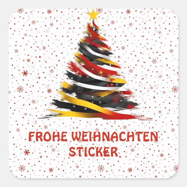 CUADRADA FROHE WEIHNACHTEN PEGATINA (Anverso)