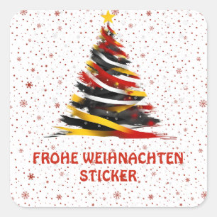CUADRADA FROHE WEIHNACHTEN PEGATINA