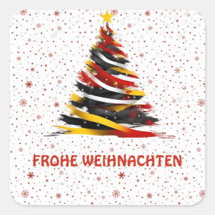 CUADRADA FROHE WEIHNACHTEN PEGATINA