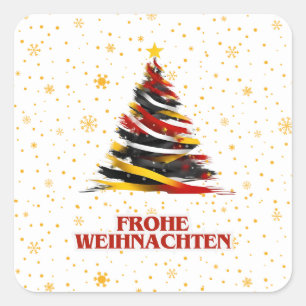 CUADRADA FROHE WEIHNACHTEN PEGATINA ALEMÁN