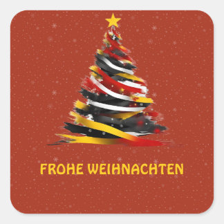 CUADRADA FROHE WEIHNACHTEN PEGATINA ALEMÁN