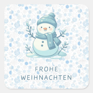 CUADRADA FROHE WEIHNACHTEN PEGATINA ALEMÁN