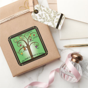 Cuadrada Fruta cristiana del Pegatina espiritual