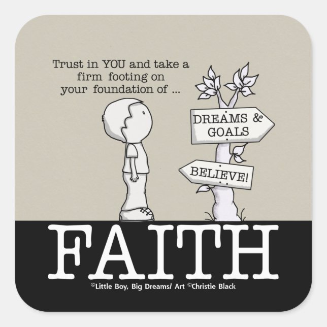 Cuadrada Fundación Pegatina de Faith Square (Anverso)