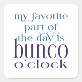 Cuadrada Funny Bunco Fiesta Square Pegatina