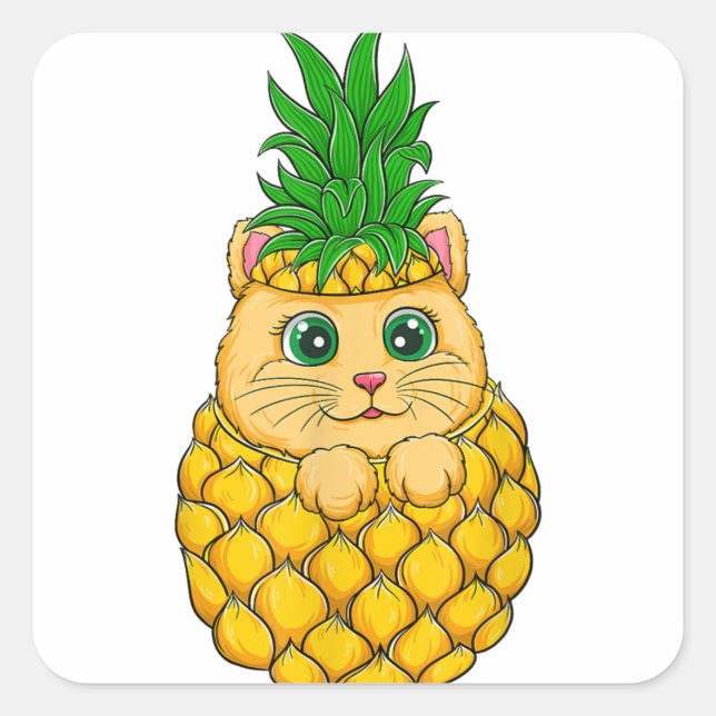 Cuadrada Funny Cat Squares Pegatina - Idea de regalo lindo (Anverso)