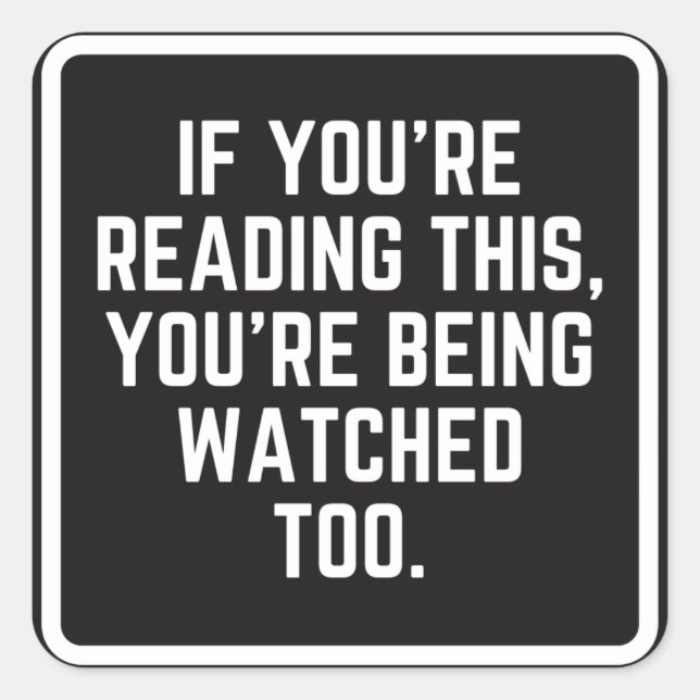 Cuadrada Funny Conspiration Car Pegatina (Anverso)