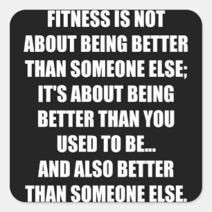 Cuadrada Funny Fitness Gym Motivation Pegatina