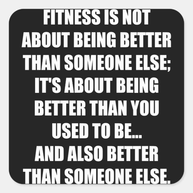 Cuadrada Funny Fitness Gym Motivation Pegatina (Anverso)