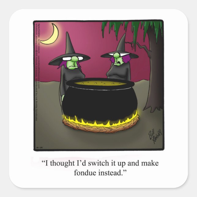Cuadrada Funny Halloween Humor Pegatina (Anverso)