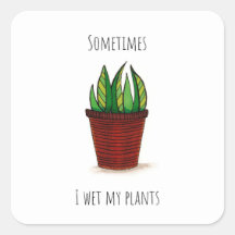 Funny Potant Plant Pegatina