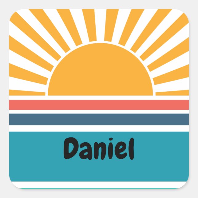 Cuadrada Funny Sunshine Pegatina (Anverso)