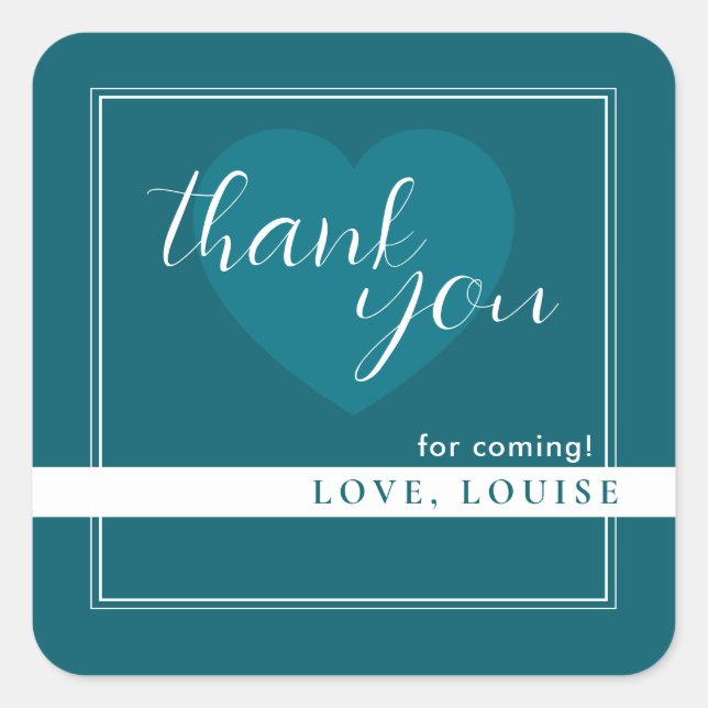 Cuadrada Gasolina Profunda Gracias Pegatina Del Corazón (Anverso)