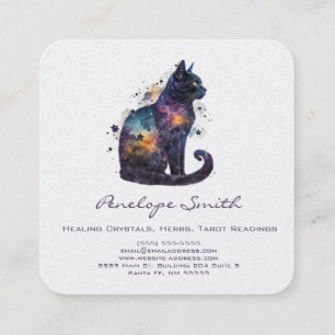 Cuadrada Gato acuático con tarjeta de visita Stars Square