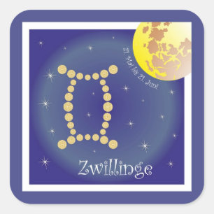 Cuadrada Gemelos 21. El mayo hasta el 21. junio pegatina