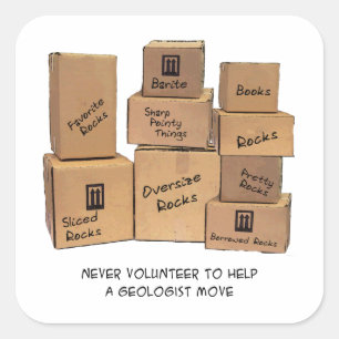 Cuadrada Geólogo Pegatina del humor móvil