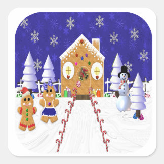 Cuadrada Gingerman Pegatina Set