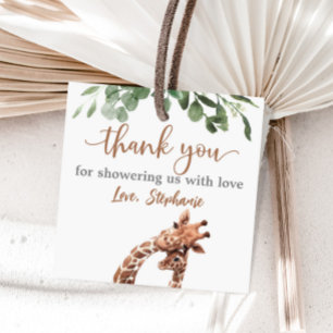 Cuadrada Giraffe baby ducha pegatina