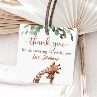 Cuadrada Giraffe baby ducha pegatina