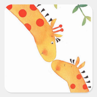 Cuadrada giraffe pegatina