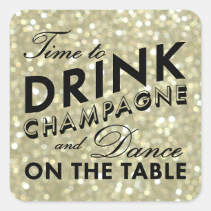 Cuadrada Glamoroso Pegatina de oro