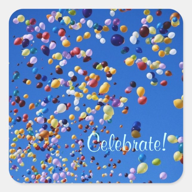Cuadrada Globos en ascenso - Pegatina (Anverso)