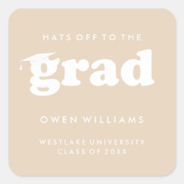 CUADRADA GORRAS RETRO NEGRITAS PARA EL GRADUADO PEGATINA DE