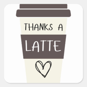 Cuadrada Gracias a un pegatina de Latte Gift