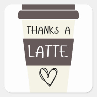 Cuadrada Gracias a un pegatina de Latte Gift