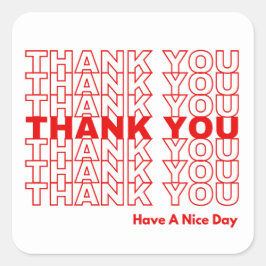 Cuadrada Gracias Pegatina