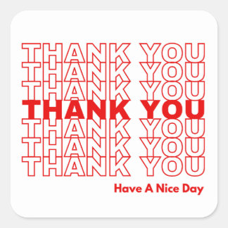 Cuadrada Gracias Pegatina