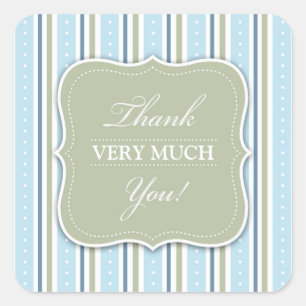 Cuadrada Gracias Pegatina de Baby Shower