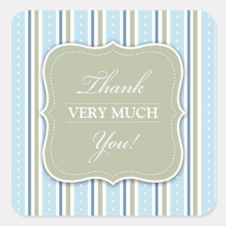 Cuadrada Gracias Pegatina de Baby Shower