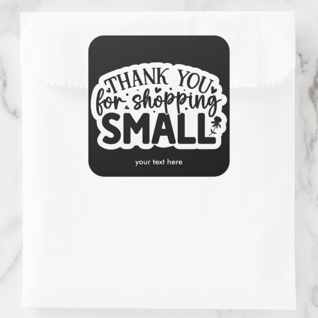 Cuadrada Gracias pegatina de compras (Bolso)