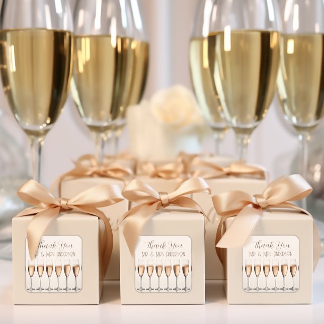 Cuadrada Gracias Pegatina de la novia de la boda (Subido por el creador)