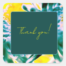 "Gracias" Pegatina floral de colores encantadores