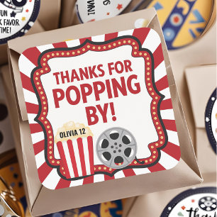 Cuadrada Gracias por Pasar por Aquí Pegatina Cine